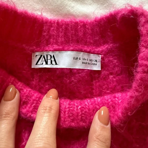 Zara Pink Women's Knit Chevron Sweater Vest Size Small - Picture 3 of 6